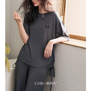 薄款 长裤 凉感型睡衣女夏季 莫代尔棉短袖 家居服可外穿 套装 宽松大码