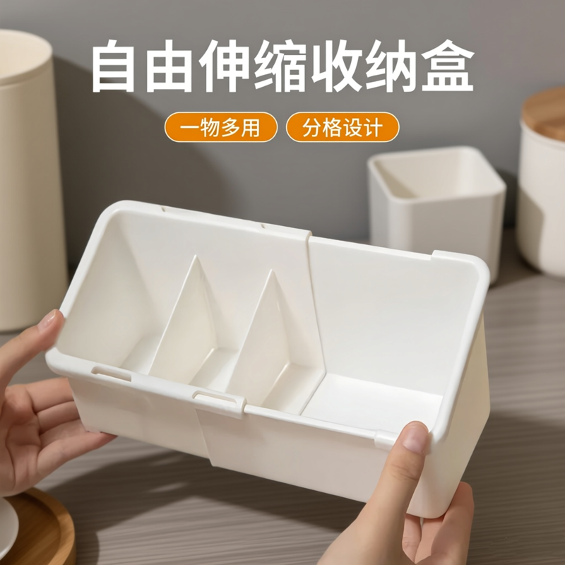 镜柜收纳盒可自由伸缩调节家用护肤品眉笔收纳神器桌面分格整理盒,收纳整理,镜柜收纳盒,淘宝优惠券,粉丝福利购,淘宝优惠卷