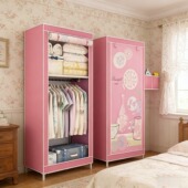 简易时尚 衣柜收纳柜单人钢管衣柜宿舍衣橱 衣柜简约现代经济型组装