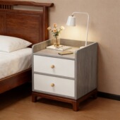 床头柜带锁卧室家用出租屋简约小型收纳柜子置物架床边收纳储物柜