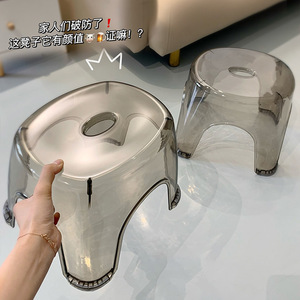 亚克力透明小凳子家用换鞋凳创意大人矮凳客厅茶几高级感塑料板凳