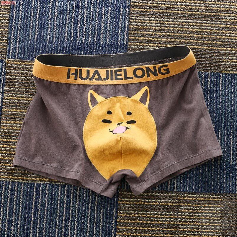 内裤男款2025卡通印花可爱搞怪四角纯棉个性学生大码送男友平角裤