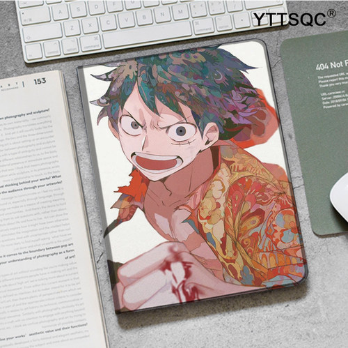 海贼王 路飞ipad10.2适用air3/4/5保护套matepad pro11笔槽mini5/6皮套Pro12.9荣耀v7/8小米5/6pro华为M6软壳