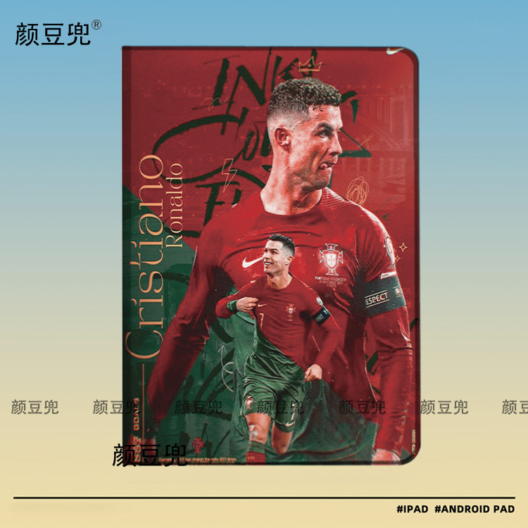 C罗纳尔多 足球周边ipad10.2适用air5/6保护套matepad pro11 Air6笔槽mini5/6皮套小米5/6pro12.9华为11.5S