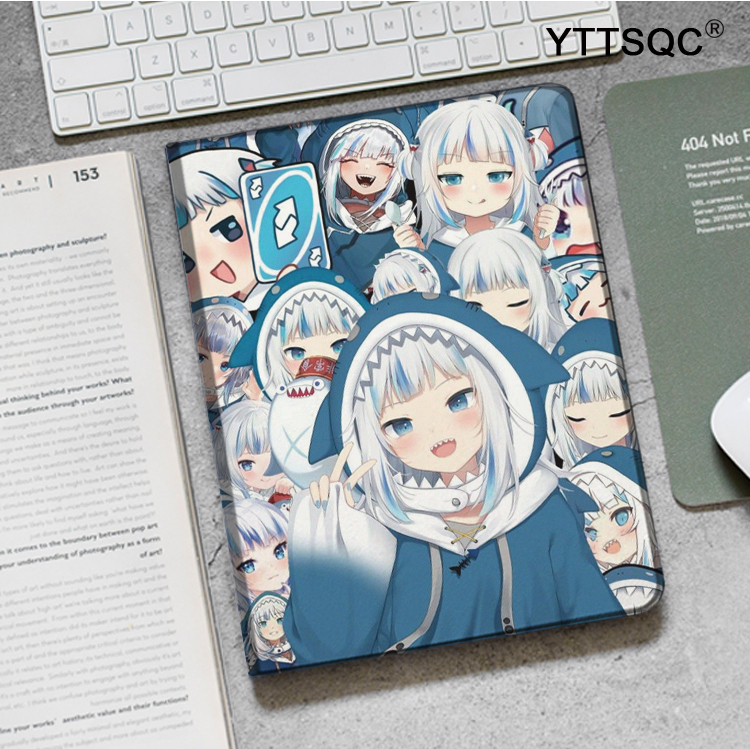 GAWR GURA鲨鱼噶呜ipad10.2古拉air5/4保护套pro11笔槽9.7mini56