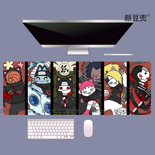 火影忍者 晓组织周边大号鼠标垫办公桌垫锁边鼠标垫键盘垫 可水洗