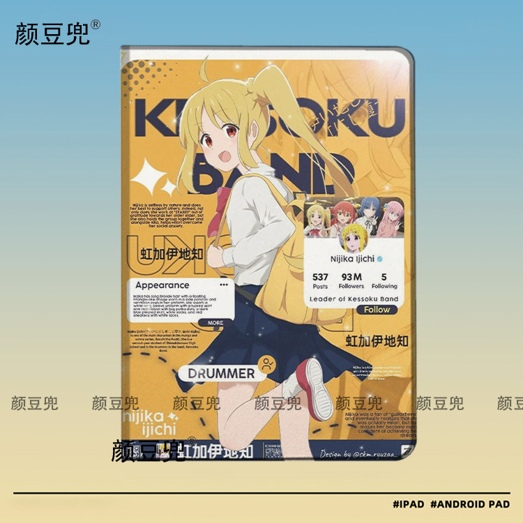 伊地知虹夏 孤独摇滚ipad10.2适用air5/6保护套matepad pro11笔槽mini5/6皮套小米5/6pro12.9华为11.5寸荣耀9