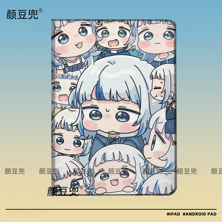 Gawr Gura噶呜古拉hololive鲨鱼娘ipad10.2适用air5/6保护套matepad pro11 Air3笔槽mini5 6 7皮套小米5/6 7