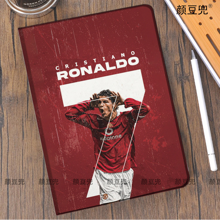 C罗纳尔多 足球周边ipad10.2适用air5/6保护套matepad pro11 Air3笔槽mini56皮套小米5/6pro12.9华为11.5S壳
