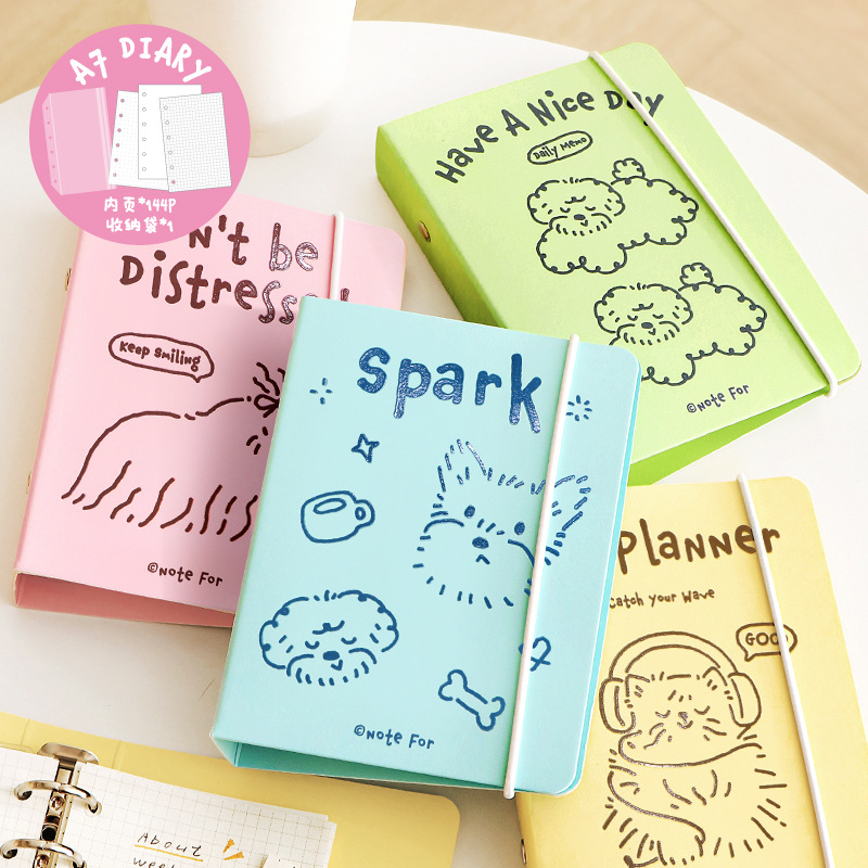 A7活页手帐本72张 韩系ins色彩日记本便携口袋本学生记事本笔记本