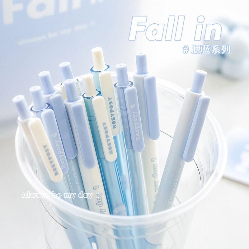 ROSY POSY 젤 펜 세트 FALL IN 시리즈 프레시 마크롱 학생 필기 붓 질문 펜