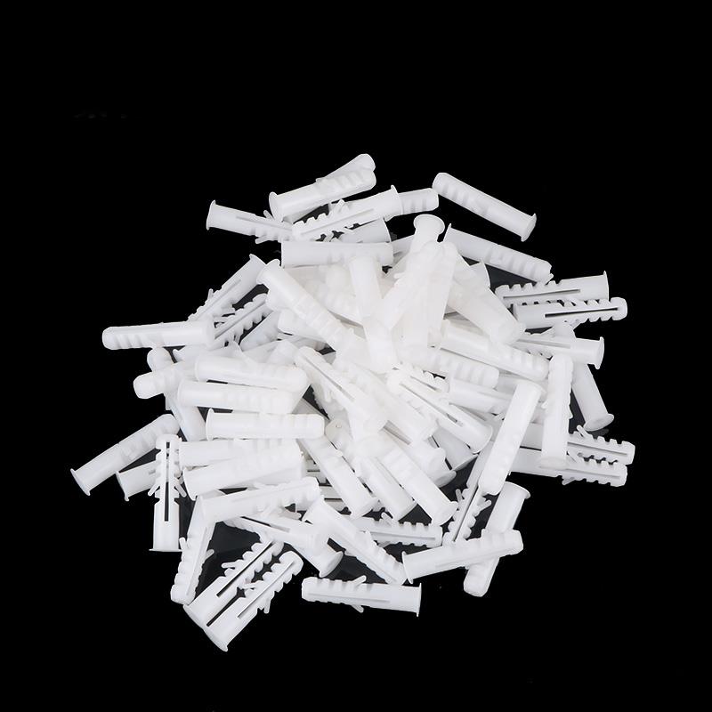 Pe膨胀管尼龙自攻膨胀螺塞白壁塞6/8/10/12mm小黄鱼塑料膨胀管