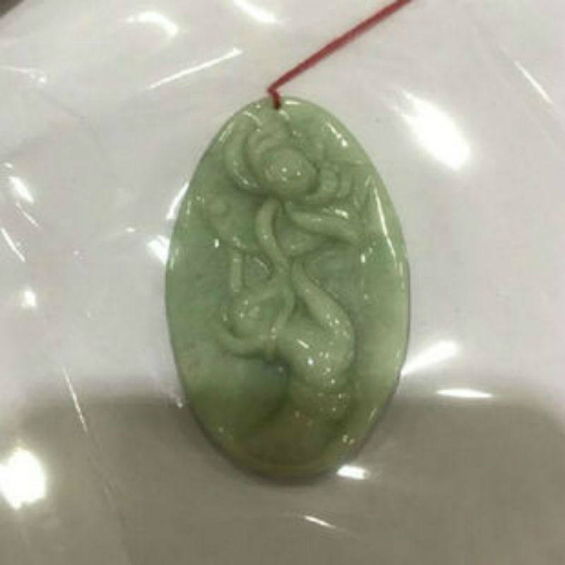天然缅甸翡翠玉佛手执莲花吊坠玉牌挂件玉坠吊坠项链男女款吊坠