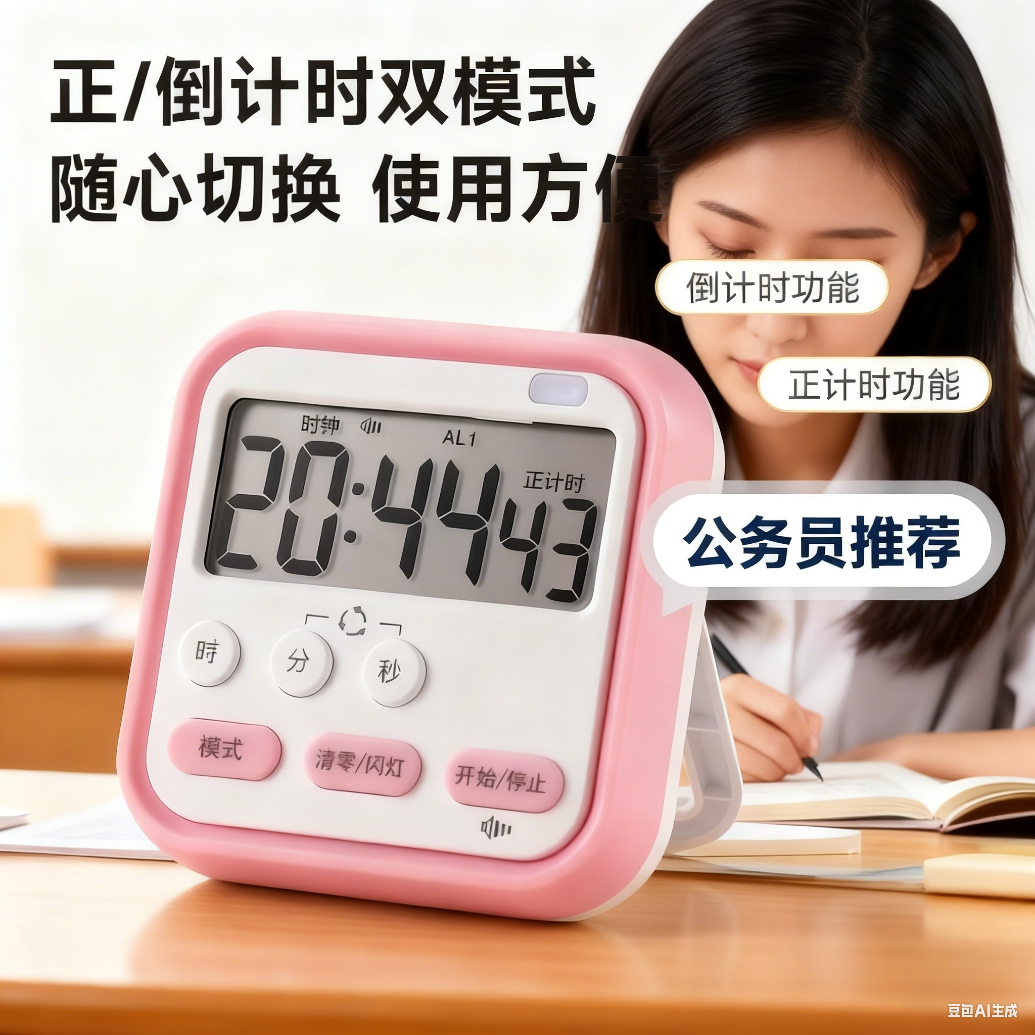 计时器考公学习专用电子儿童定时器时间管理厨房倒提醒器学生作业