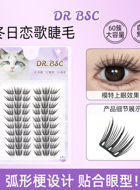 【小薄片】冬季氛围感~冬日恋歌假睫毛自然仿真单簇狐系斜飞韩系