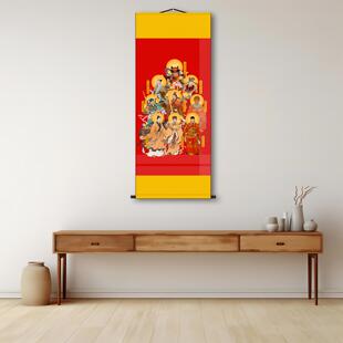 九路财神画像赵公明王亥范蠡柴荣比干刘海李诡祖玄关装饰卷轴挂画