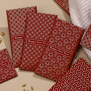马年新款复古新年红包过年HAPPY NEW YEAR春节压岁包加厚烫金定制