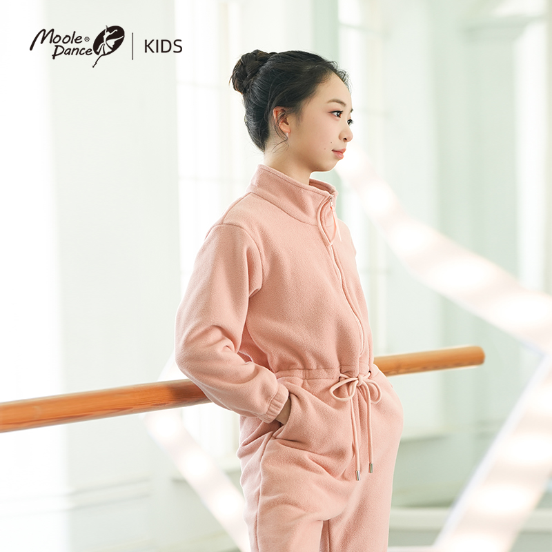 小茉莉儿童舞蹈服秋冬外套芭蕾舞练功服女童连体裤热身外搭上衣