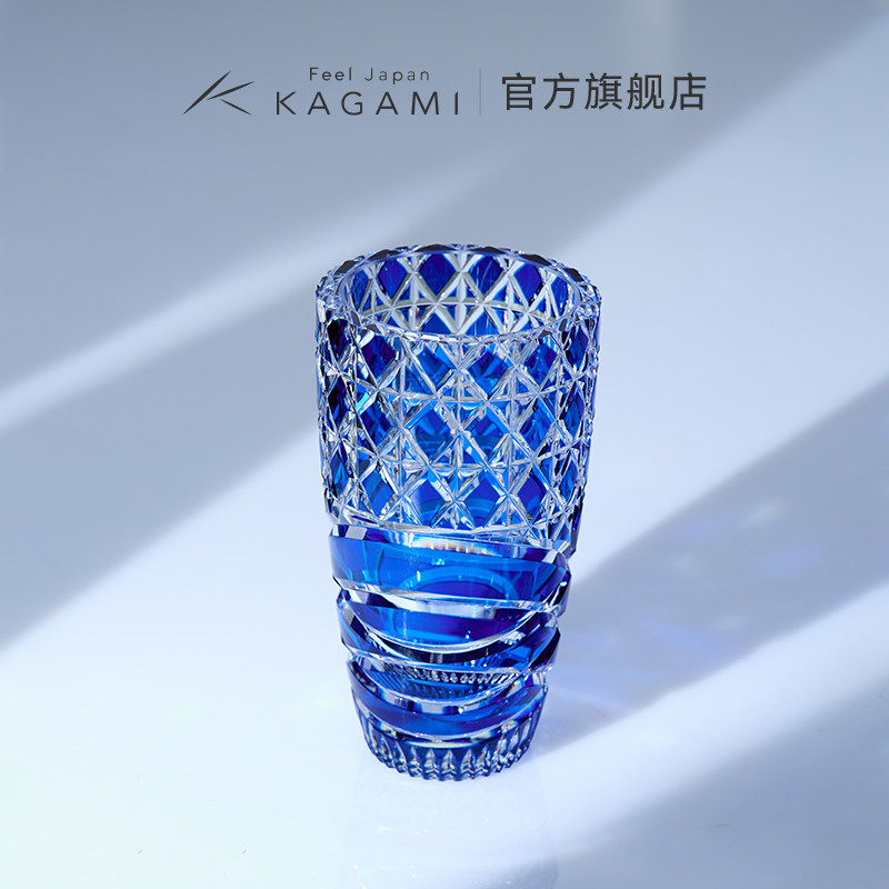 【25年新品】KAGAMI江户切子水晶玻璃潮汐花瓶摆件客厅插花轻奢,家居饰品,花瓶,淘宝优惠券,粉丝福利购,淘宝优惠卷