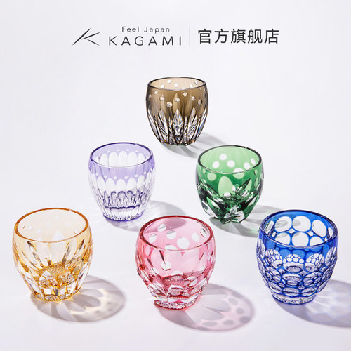 江户切子水晶玻璃杯KAGAMI手工制