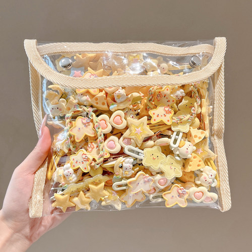 可爱卡通小熊小兔碎发一字夹头饰