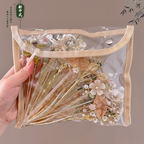 新中式古风发簪女玉兰花金属簪子