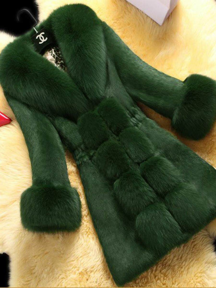 2024 새로운 겨울 코트 두꺼운 느슨한 중간 길이 모피 코트 여성 패션 디자인 고귀하고 단순한 유행 스타일