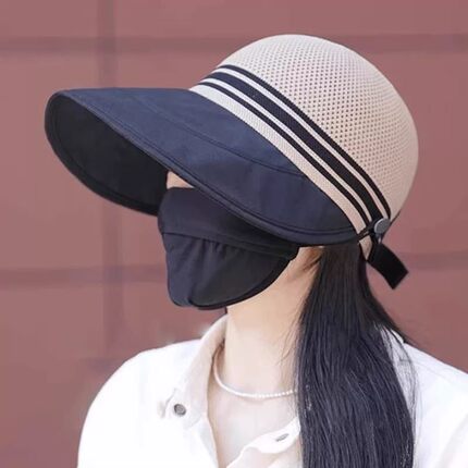 2026新款防晒遮阳帽子女夏季速干镂空透气大檐空顶沙滩遮脸渔夫帽