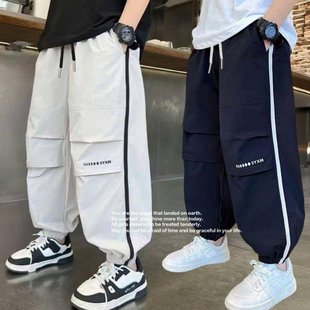 夏季 褲 2025新款 中大童夏裝 兒童長褲 子男孩防蚊褲 男童褲 帥外穿 薄款