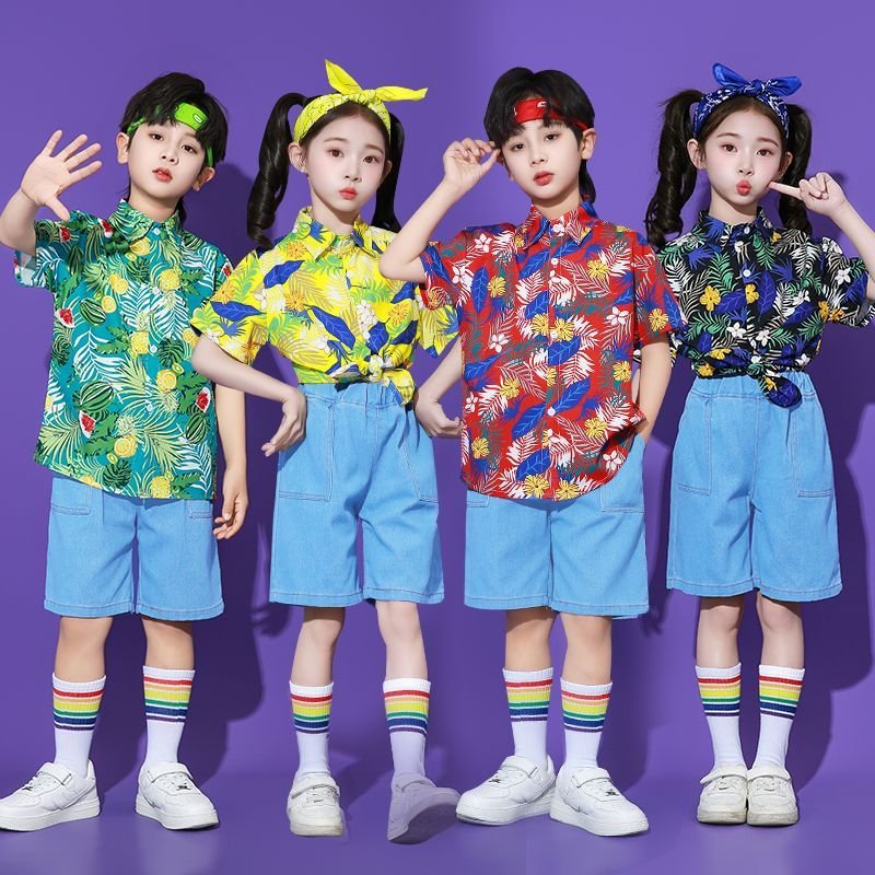 儿童演出服装复古港风幼儿园爵士舞表演小学生啦啦队运动会毕业季