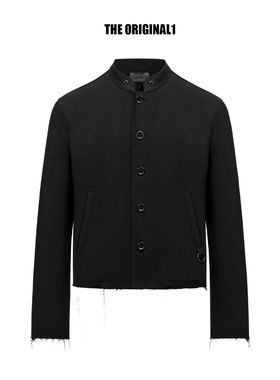 COOKIES6 新品王嘉尔同款破坏裁剪高级感休闲ACCEPTANCE立领夹克