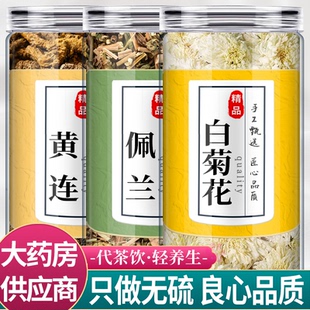 黄连佩兰白菊花茶包中药材组合正品鸡爪黄莲配兰野生新鲜泡水喝和