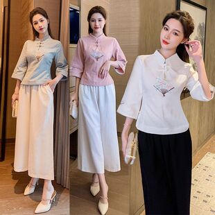 套装 美容院养生工作服女足浴技师服采耳师工作服高端时尚 风格 中式