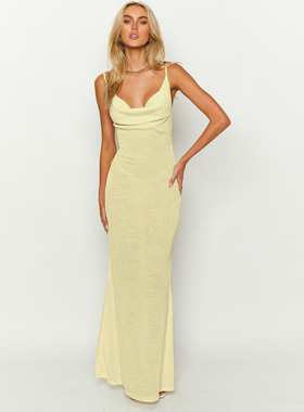 包臀裙极简风性感连衣裙女装法式吊带裙修身气质优雅亚马逊欧美