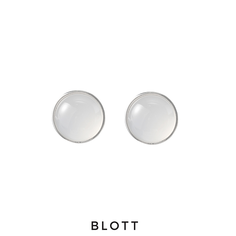 BLOTT 黑白玛瑙 简约百搭纯银耳钉