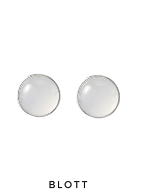 BLOTT 黑白玛瑙 简约百搭纯银耳钉