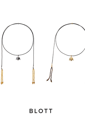 BLOTT 新年系列 蜡绳元宝铃铛吊坠黄水晶虎眼石流苏多种佩戴项链