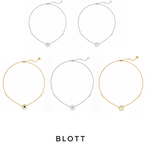 BLOTT 盛夏系列 黄水晶 月光石 黑曜石 贝母小花项链