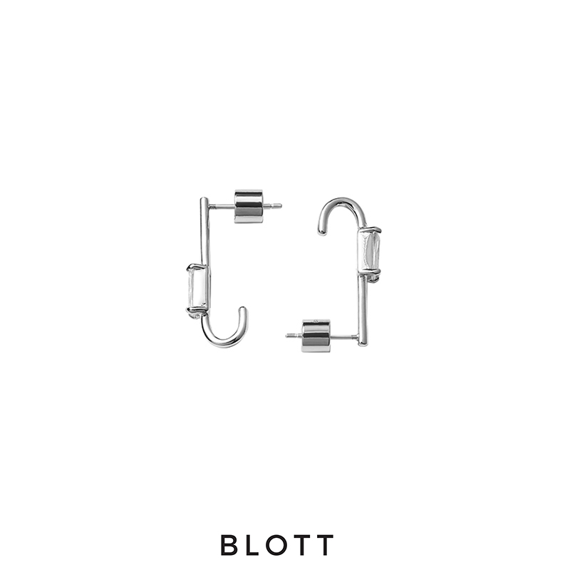 blott官方店设计师耳针纯银黄星