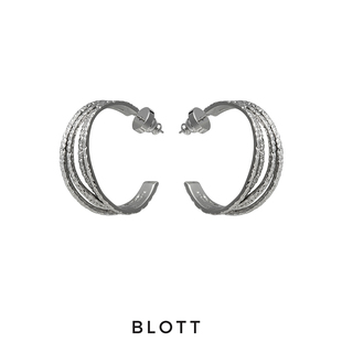 BLOTT 拉丝交错金银c型耳环