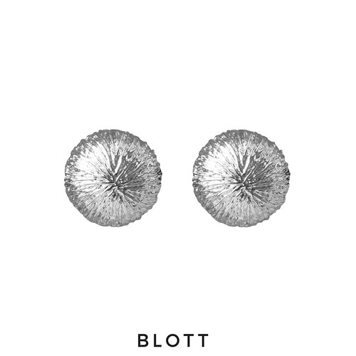 【郑钦文/张雨绮同款】BLOTT 树皮纹拉丝半球耳环 高级简约耳夹