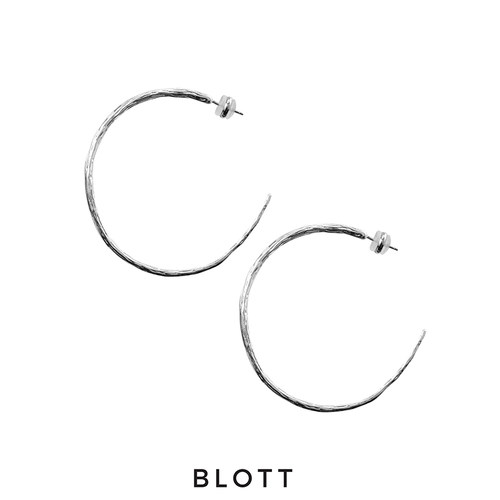 【宋佳同款】BLOTT 树皮纹拉丝 椭圆大圈c型圈圈耳环夸张耳环耳饰
