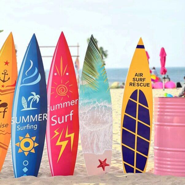 冲浪板装饰摆件夏季美陈沙滩度假风露营风椰子树户外装饰陈列布置
