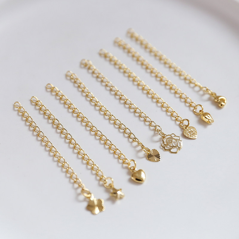 diy包金水滴心形玫瑰延长链