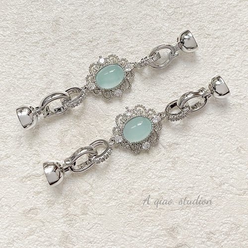 珍珠项链扣蛋白石复古手工收尾链条扣连接扣子母扣毛衣链diy配件