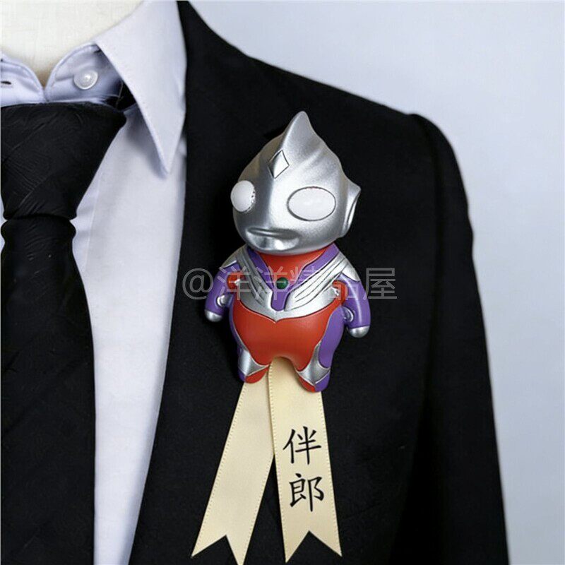 伴郎胸花搞笑胸花结婚用兄弟团迎宾襟花色狼蟑螂武大郎胸针配饰