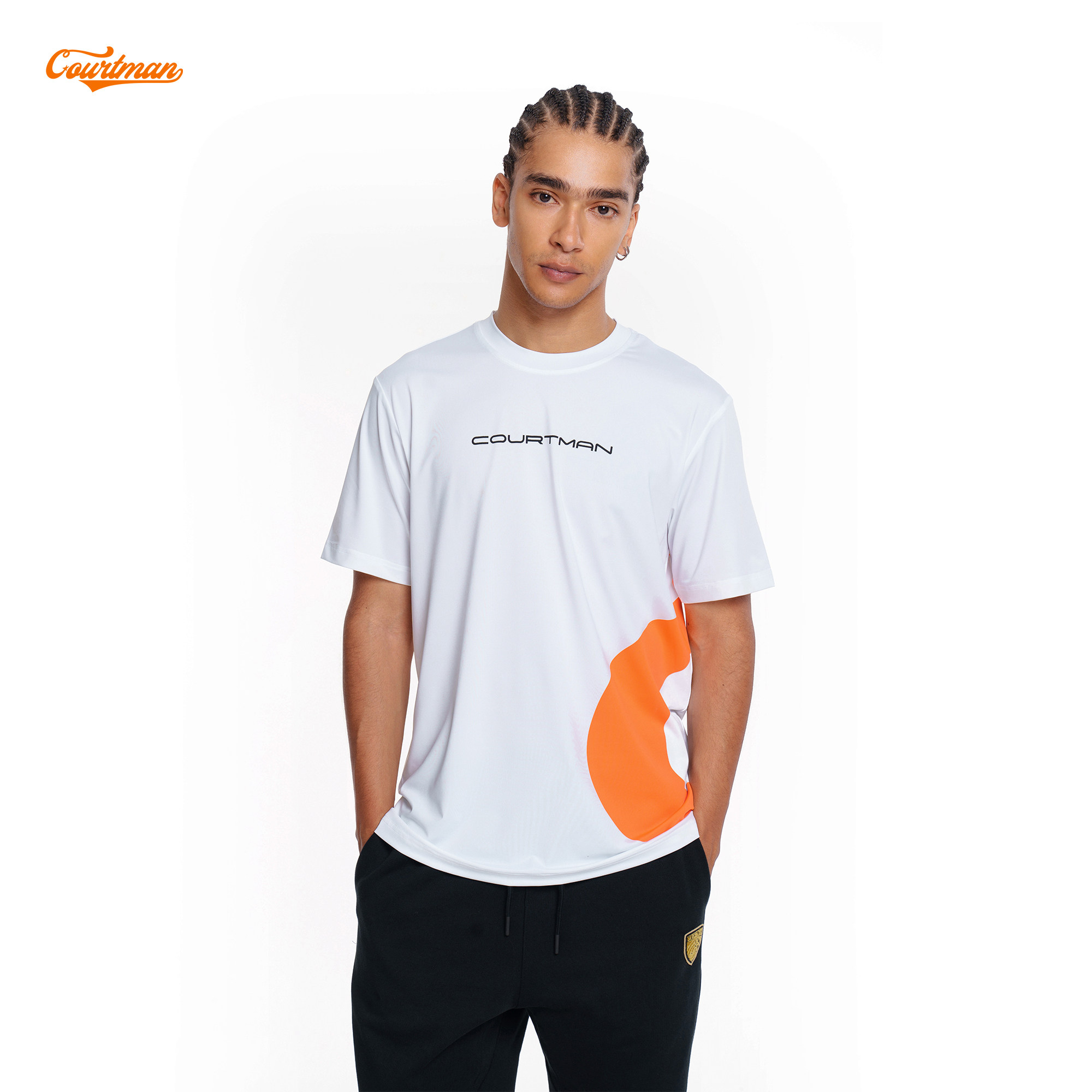 COURTMAN野球帝侧面星标运动短袖