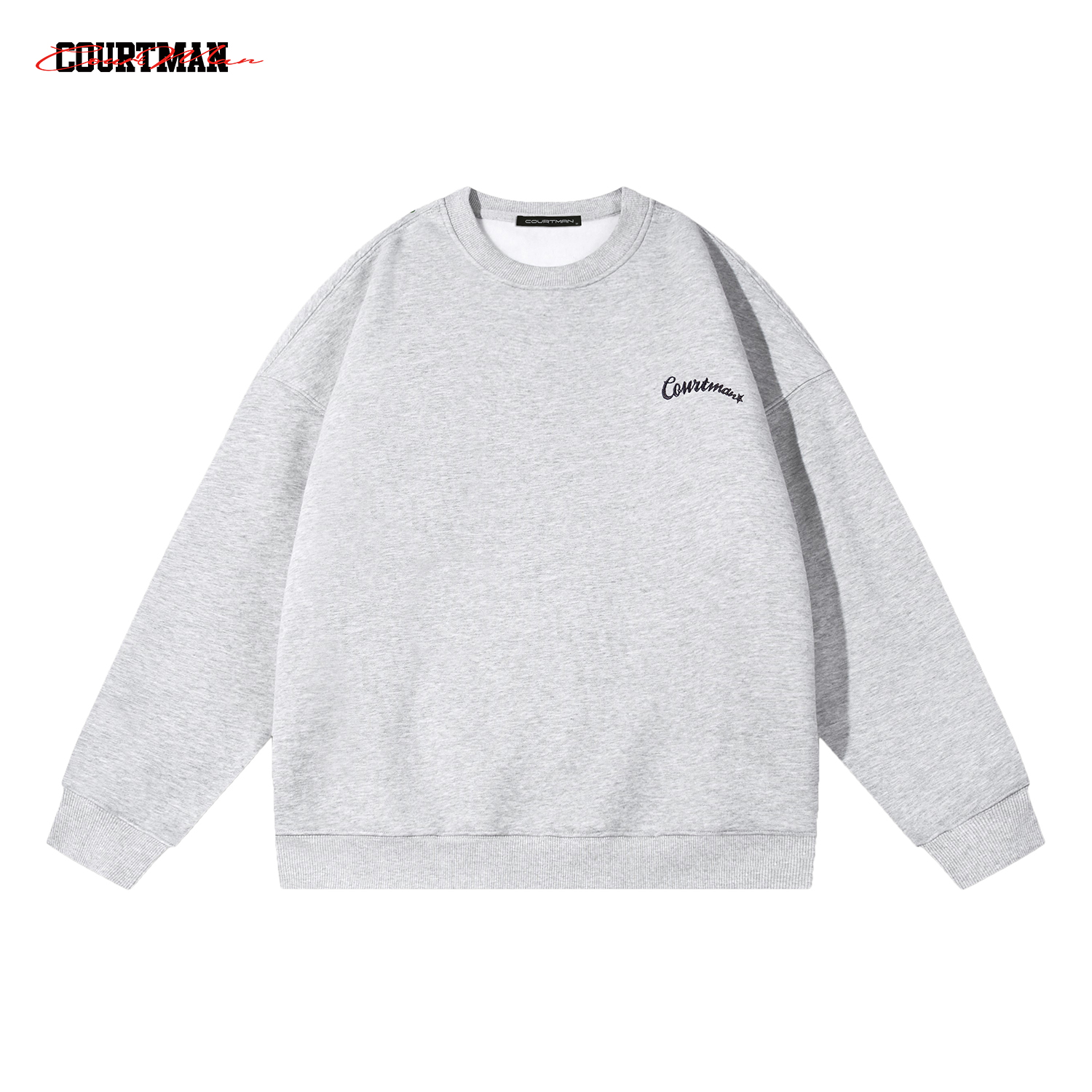 COURTMAN/野球帝加绒圆领卫衣