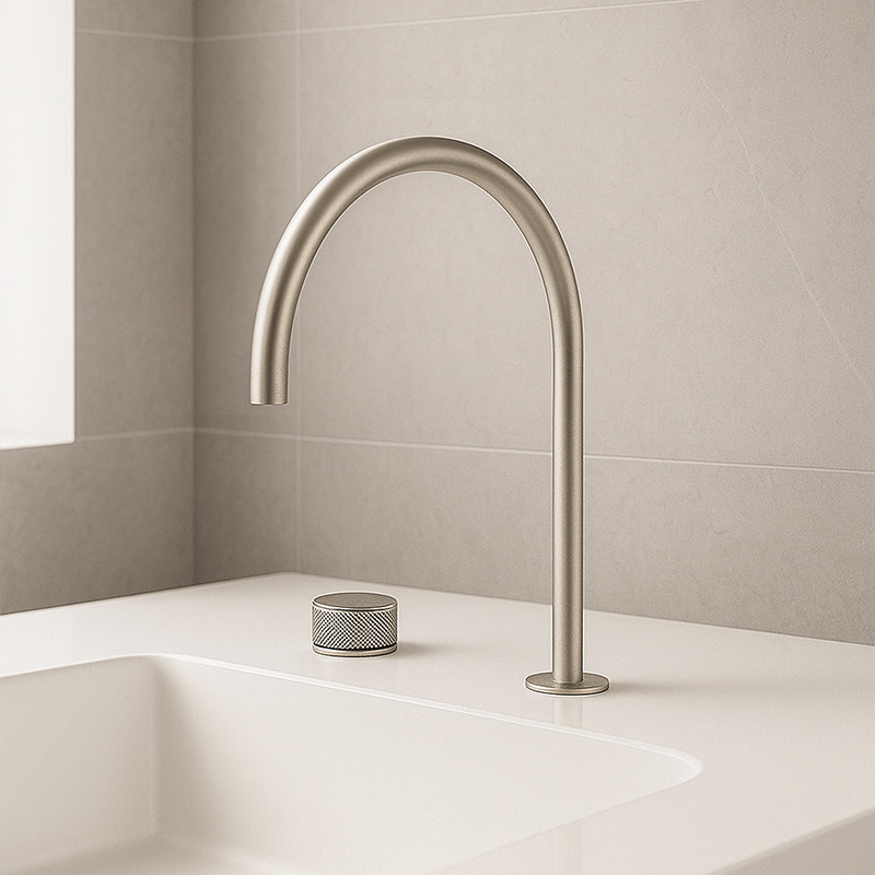 华格迈全铜分体式水龙头冷热面盆台上盆拉丝镍岛台极简可旋转厨房