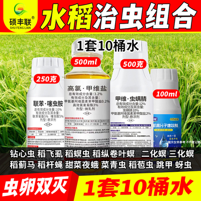 水稻杀虫打虫剂组合钻心虫稻飞虱稻螟虫二化螟甜菜夜蛾病虫害专用